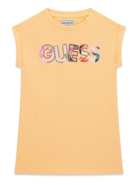 Guess Sukienka codzienna K6GK10 KAE24 Pomarańczowy jasny Regular Fit. Brązowe sukienki dla dziewczynek Guess, z aplikacjami, bez ramiączek. Za 154.99 zł.