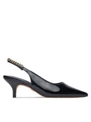 Nine West Czółenka PXSH28-31 Czarny. Czarne czółenka damskie Nine West, bez wzorów, ze skóry, bez obcasa, bez zapięcia. Za 229.99 zł.