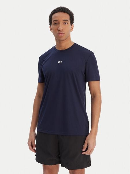 Reebok T-Shirt RK25602CCM Granatowy Regular Fit. Niebieskie koszulki sportowe męskie Reebok, m, bez wzorów, z syntetyku, bez kołnierzyka, bez ramiączek, na fitness i siłownię. Za 59.99 zł.