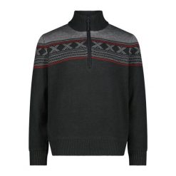 Sweter dzianinowy z kołnierzem na zamek CMP. Czarne swetry przez głowę męskie CMP, m, bez wzorów, z dzianiny, bez kołnierzyka. Za 451.95 zł.