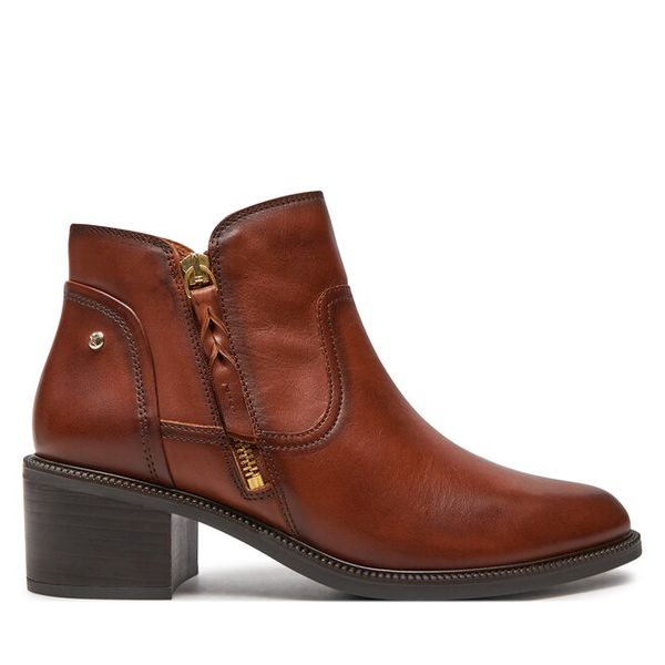 Botki Pikolinos. Brązowe botki damskie Pikolinos, bez obcasa, na słupku, bez zapięcia. Za 489.99 zł.