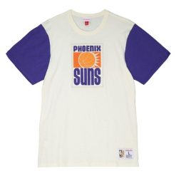Koszulka Phoenix Suns NBA Color Blocked. Białe koszulki sportowe męskie Mitchell & Ness, bez wzorów, bez kołnierzyka, bez ramiączek, do koszykówki. Za 238.00 zł.
