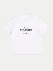 Tommy Hilfiger T-Shirt Monotype 1985 KN0KN02033 Biały Regular Fit. Białe t-shirty dla chłopców Tommy Hilfiger, bez wzorów, z bawełny, bez ramiączek. Za 59.99 zł.