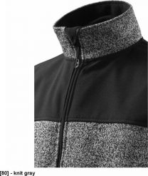 RIMECK Casual 550 - ADLER - Softshell kurtka męska, 350 g/m, 100% poliester, - knit gray M. Szare kurtki męskie RIMECK, m, bez wzorów, z poliesteru, casualowe, bez kaptura. Za 180.69 zł.