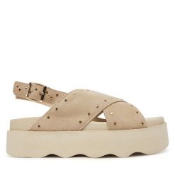 Sandały Scholl. Brązowe sandały damskie Scholl, bez wzorów, bez obcasa, na płaskiej podeszwie, bez zapięcia. Za 339.99 zł.