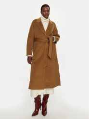IVY OAK Płaszcz wełniany Celia IO111046 Brązowy Loose Fit. Brązowe płaszcze damskie IVY & OAK, na zimę, bez wzorów, z wełny, bez kaptura. Za 2,249.00 zł.