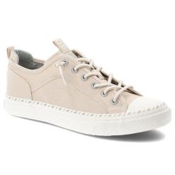 Trampki damskie Big Star, tekstylna cholewka sznurowany fason klasyczna gumowa podeszwa lekka konstrukcja minimalistyczny design, beżowe, TT274387. Białe półbuty damskie Big Star, bez wzorów, z gumy, klasyczne, bez zapięcia. Za 149.00 zł.