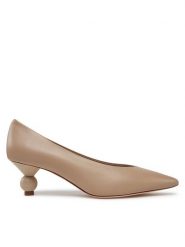 Weekend Max Mara Czółenka 2515521054600 Beżowy. Brązowe czółenka damskie Weekend Max Mara, bez wzorów, ze skóry, bez obcasa, bez zapięcia. Za 1,009.00 zł.