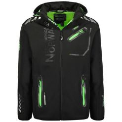 Kurtka softshell męska Geographical Norway ROYAUTE Black/Green. Czarne kurtki męskie Geographical Norway, na wiosnę, l, bez wzorów, z elastanu, eleganckie. Za 219.00 zł.