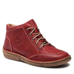 Botki Josef Seibel. Czerwone botki damskie Josef Seibel, bez obcasa, na płaskiej podeszwie, bez zapięcia. Za 389.99 zł.
