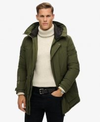 Superdry City Padded Parka Coat – Luźny krój, ocieplana. Zielone parki męskie Superdry., m, bez wzorów, z materiału, z kapturem. Za 807.60 zł.