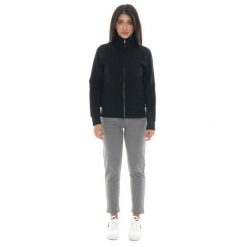 Bluza zimowa Damen ze Stehkragen und Reißverschluss, Leone 1947 Warkocz. Czarne bluzy damskie LEONE 1947 APPAREL, na zimę, bez wzorów, z bawełny, bez kaptura. W wyprzedaży za 157.01 zł.