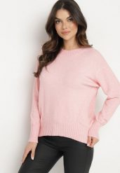 Jasnoróżowy Sweter z Modalem i Wiskozą Ozdobiony Ściągaczami Heliti. Czerwone swetry damskie Born2be, l, bez wzorów, z jeansu, eleganckie, bez kołnierzyka, bez ramiączek, bez kaptura. Za 84.99 zł.