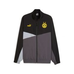 Kurtka z dresu Borussia Dortmund 2023/24. Czarne kurtki męskie Puma, s, bez wzorów, z dresówki, do piłki nożnej. W wyprzedaży za 272.75 zł.