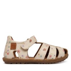 Sandały Naturino. Białe sandały dziewczęce Naturino, bez zapięcia. Za 389.99 zł.