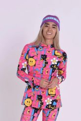 Damska koszulka termoaktywna Trippy Hippy. Czerwone koszulki sportowe damskie OOSC, s, bez wzorów, z materiału, bez kołnierzyka, bez ramiączek, na fitness i siłownię. Za 269.99 zł.