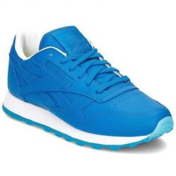 Buty do chodzenia damskie Reebok Classic Leather Face. Niebieskie obuwie sportowe damskie Reebok, bez wzorów, z materiału, trekkingowe, Reebok Classic. Za 321.00 zł.