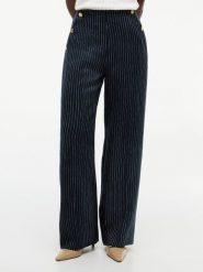 Tommy Hilfiger spodnie o luźnym kroju z lnu Kobiety Lyocell niebieski, 40. Niebieskie spodnie materiałowe damskie Tommy Hilfiger, bez wzorów, z lyocellu. Za 699.95 zł.