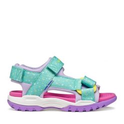 Sandały Geox. Niebieskie sandały dziewczęce Geox, bez zapięcia. Za 289.99 zł.