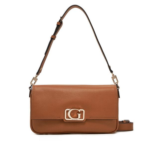 Torebka Guess. Brązowe listonoszki damskie Guess, z aplikacjami, bez dodatków. Za 271.99 zł.