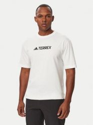 Adidas T-Shirt Terrex Classic Logo T-Shirt JF9144 Biały Regular Fit. Białe koszulki sportowe męskie Adidas, m, bez wzorów, z bawełny, bez kołnierzyka, bez ramiączek, trekkingowe. Za 149.99 zł.