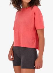 Koszulka merino damska Mons Royale Zephyr Merino Tencel Boxy T-Shirt. Czerwone t-shirty damskie Mons Royale, s, bez wzorów, z materiału, eleganckie, bez kołnierzyka. Za 324.49 zł.