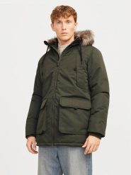 Jack & Jones Parka Construct 12258406 Zielony Regular Fit. Zielone parki męskie Jack & Jones, m, bez wzorów, z syntetyku, bez kaptura. Za 339.99 zł.