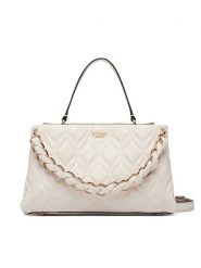Guess Torebka Maxine HWQG97 33050 Kremowy. Białe torebki do ręki damskie Guess, z aplikacjami, ze skóry, bez dodatków. Za 634.99 zł.