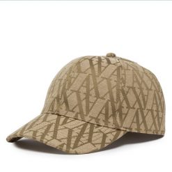 Czapka z daszkiem Armani Exchange. Brązowe czapki i kapelusze damskie Armani Exchange, bez wzorów. Za 169.99 zł.