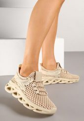 Ciemnobeżowe Buty Sportowe Sneakersy na Platformie Ozdobionej Tłoczeniem Teliriella. Brązowe obuwie sportowe damskie Renee, bez wzorów, na fitness i siłownię. Za 89.99 zł.