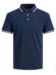 Jack & Jones Polo Paulos 12136668 Granatowy Slim Fit. Niebieskie koszulki polo męskie Jack & Jones, l, bez wzorów, z bawełny, bez ramiączek. Za 129.99 zł.