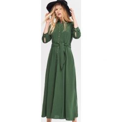 Sukienka maxi z lnu i wiskozy - Khaki. Sukienki damskie marki Reserved. Za 159.99 zł.