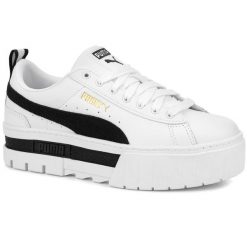 Damskie buty sportowe sneakersy na platformie białe PUMA MAYZE. Białe obuwie sportowe damskie Puma, bez wzorów. Za 215.00 zł.