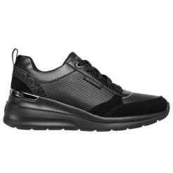 Buty do chodzenia damskie Skechers Billion Subtle Spots. Czarne obuwie sportowe damskie Skechers, bez wzorów, z gumy, trekkingowe, Skechers Sport. Za 279.99 zł.