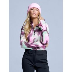 Bluza narciarska - Damska – Cabin Life – różowo-zielony. Zielone bluzy damskie POEDERBAAS, xs, bez wzorów, z elastanu, bez kaptura, narciarskie. Za 264.52 zł.