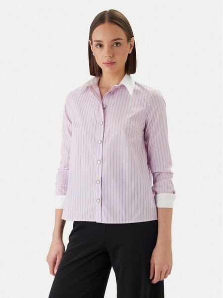 Morgan Koszula 251-CKARA Różowy Regular Fit. Czerwone bluzki damskie Morgan, bez wzorów, z syntetyku, bez kołnierzyka, bez ramiączek. Za 170.99 zł.