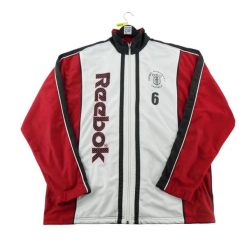 Second life - Kurtka dresowa męska Y2K biała - Stan dobry. Białe kurtki sportowe męskie Reebok, m, bez wzorów, z dresówki, na fitness i siłownię. Za 186.06 zł.