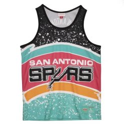 D bardeur Mitchell & Ness Jumbotron Mesh San Antonio Spurs. Czarne koszulki sportowe męskie Mitchell & Ness, bez wzorów, z meshu, bez kołnierzyka, bez ramiączek, do koszykówki. Za 357.50 zł.