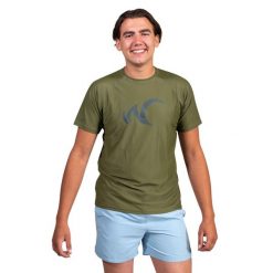 Męska koszulka Watrflag Cadiz Regular Fit Zielona. Zielone koszulki sportowe męskie WATRFLAG, m, bez wzorów, z poliesteru, bez kołnierzyka, bez ramiączek, do pływania. Za 129.00 zł.