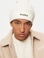 Guess Czapka AM9458 VIS01 Biały. Białe rękawiczki męskie Guess, na zimę, z aplikacjami, z materiału. Za 229.99 zł.