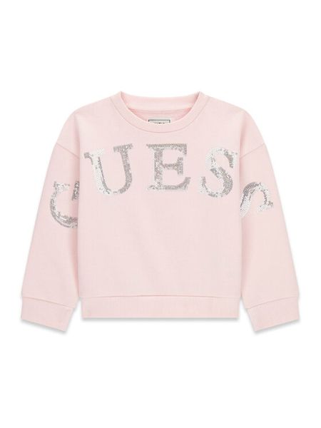 Guess Bluza K6RQ05 KAD74 Różowy jasny Regular Fit. Czerwone bluzy dla dziewczynek Guess, z aplikacjami, bez ramiączek, bez kaptura. Za 174.99 zł.