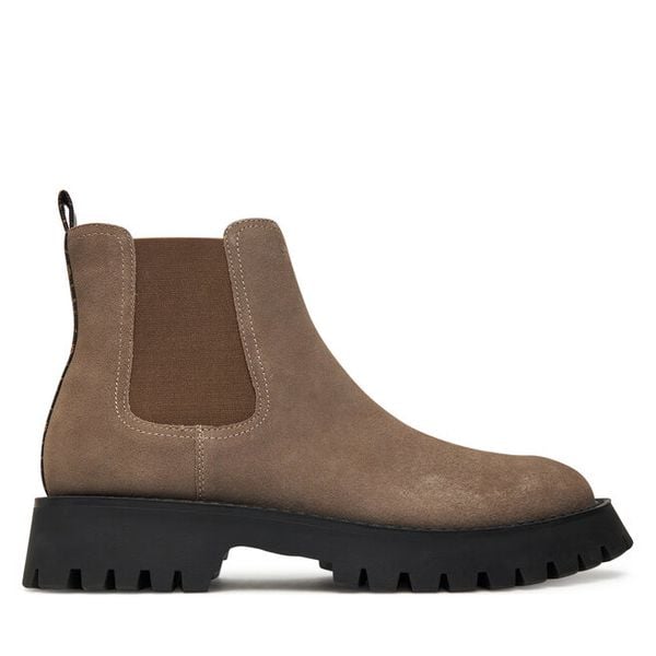 Sztyblety Guess. Brązowe botki męskie Guess, z aplikacjami, bez zapięcia. Za 369.99 zł.