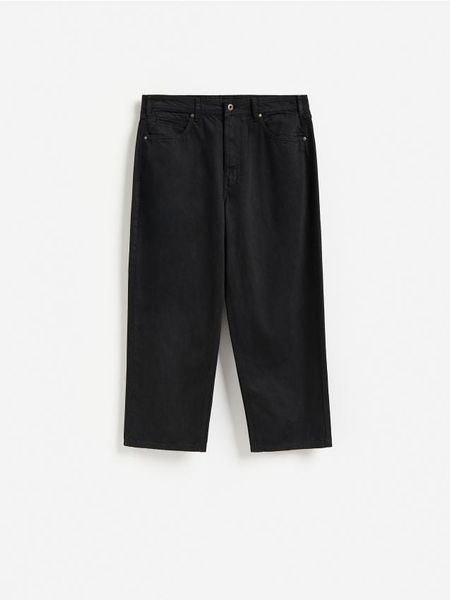 Jeansy barrel fit - czarny. Czarne jeansy męskie Reserved. Za 159.99 zł.