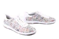 RIEKER 42408-90 multi, półbuty damskie. Półbuty damskie Rieker, bez wzorów, bez obcasa, bez zapięcia. Za 349.90 zł.