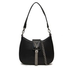Torebka Valentino. Czarne torebki do ręki damskie Valentino, bez wzorów, wizytowe, bez dodatków. Za 269.99 zł.