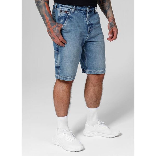 Szorty męskie Pitbull Jeansowe Blue Denim Carpenter. Niebieskie szorty męskie PITBULL, na lato, m, bez wzorów, z denimu. Za 229.00 zł.