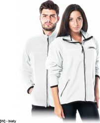 R.E.I.S. POLAR-HONEY - bluza, miły w dotyku krótko strzyżony polar, 100% poliester 290 g/m2, suwak, 3 zasuwane kieszenie - biały 2XS. Białe bluzy męskie R.E.I.S., m, bez wzorów, z polaru, bez kaptura. Za 74.54 zł.