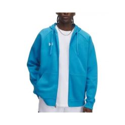 Bluza z kapturem Under Armour Rival Fleece FZ. Niebieskie bluzy męskie Under Armour, l, bez wzorów, z bawełny, z kapturem. Za 305.80 zł.