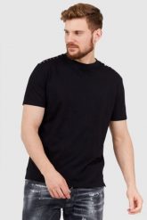 VALENTINO GARAVANI Czarny t-shirt męski z ćwiekami, Rozmiar S. Czarne t-shirty męskie Valentino Garavani, l, bez wzorów, prążkowane, bez kołnierzyka. W wyprzedaży za 1,425.99 zł.