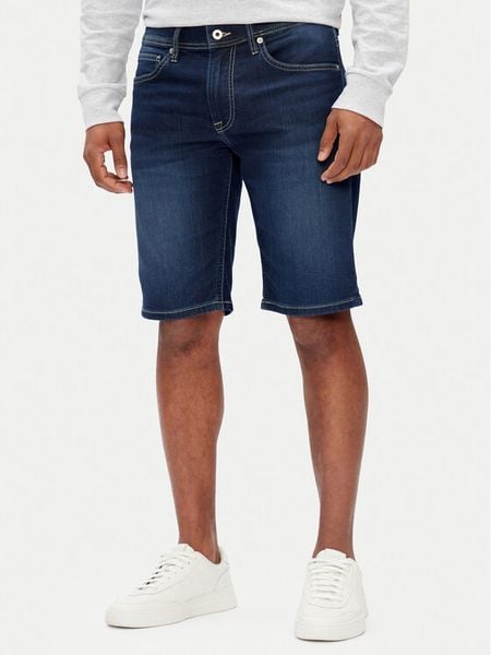 Pepe Jeans Szorty jeansowe PM801075 Granatowy Slim Fit. Niebieskie szorty męskie Pepe Jeans, m, bez wzorów, z bawełny. Za 379.99 zł.